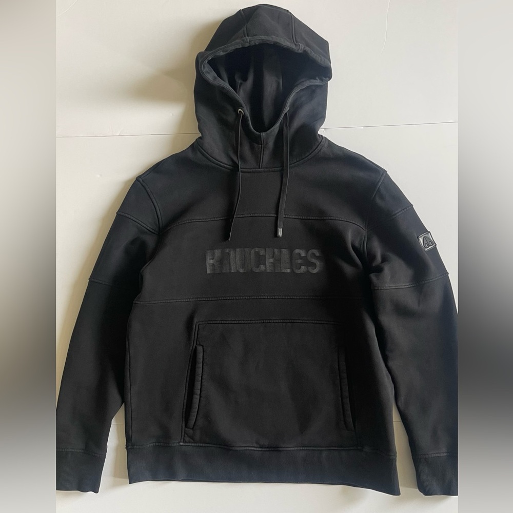 Men’s Moose Knuckles Black Logo Hoodie XL